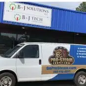 carpet cleaning van in front of B&J Solutions